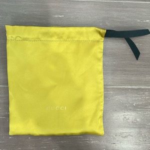 Gucci silky satin yellow green jewelry dust bag